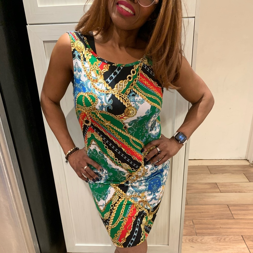 Versace’s style dress green size: large